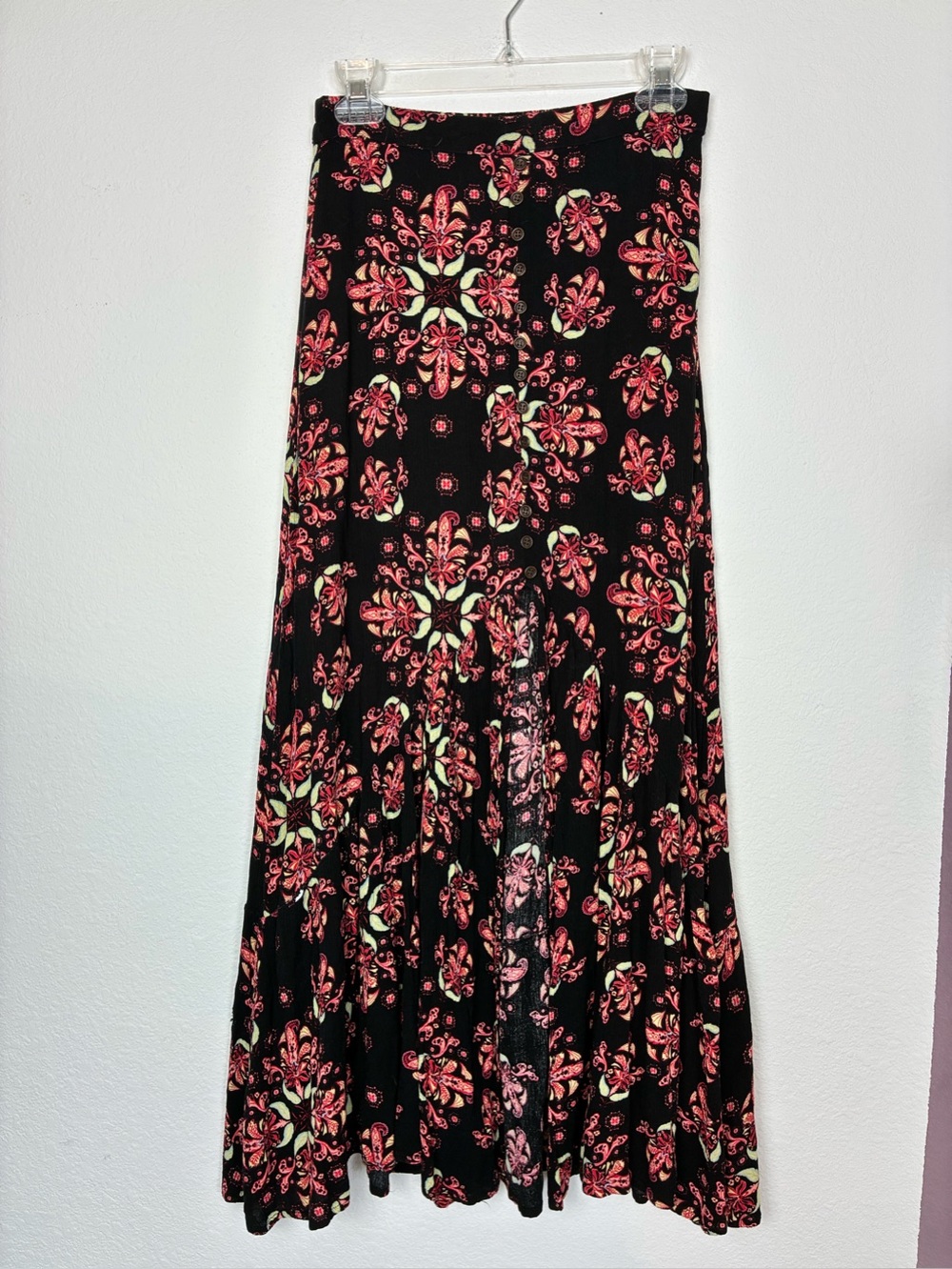 Earthbound Trading Floral Maxi Skirt  w/ high center slit